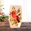 Stony Creek 8.0 Inch Cardinal Christmas Pre-Lit Med Glass Vase Christmas Lighted Glass Accent , Christmas Decor Cardinal Vase Novelty Lighting (1PC) - 2 of 4