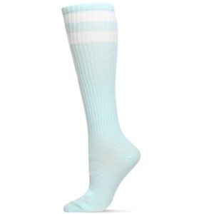 Memoi Women's Ribbed Rugby Athletic Stripe Knee High Socks - 1 of 4