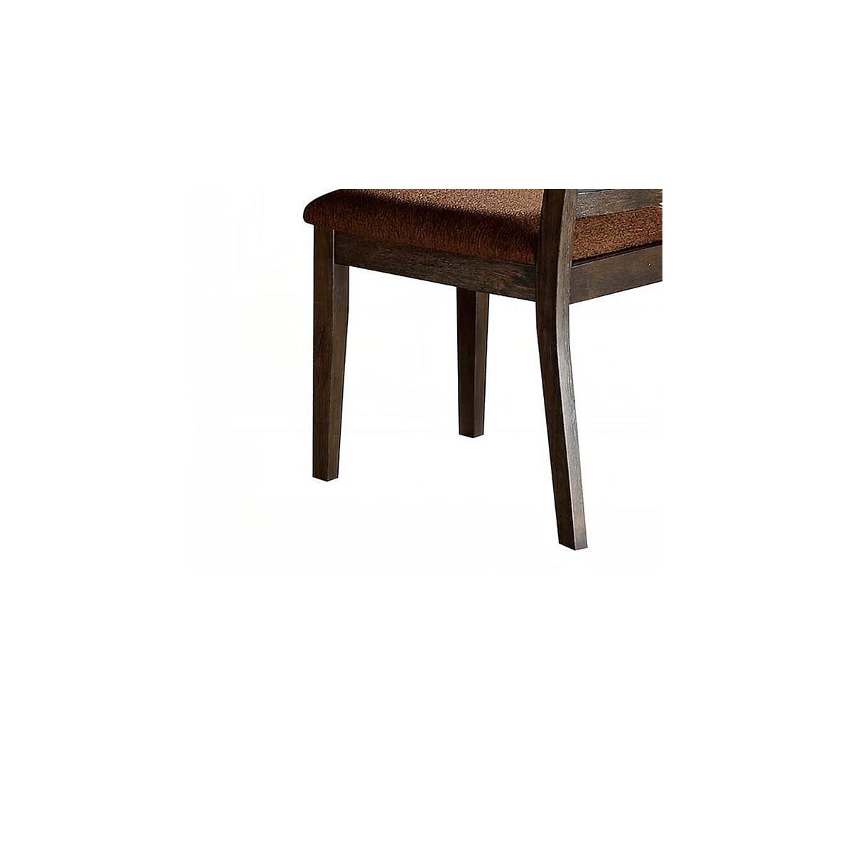 Set of 2 19" Jameson Dining Chairs Brown Fabric/Espresso - Acme Furniture: Upholstered, Traditional Design, Wood Frame - thumbnail 4
