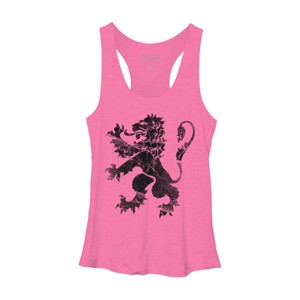 Women's Design By Humans Black Lion Rampant By Snazzygaz Racerback Tank Top - 1 of 3