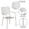 Flash Furniture Commercial Grade Indoor-Outdoor Steel Patio Arm Chair with Square Back - 3 of 4