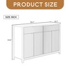 Modern Wave-Pattern Sideboard Cabinet with 2 Drawers and 4 Doors, 3-Level Adjustable Shelves, Aluminum Arc Handles - Leovsnove - 3 of 4