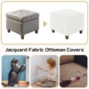 Unique Bargains Square Jacquard Ottoman Slipcover with Elastic Bottom for Furniture Protector - 4 of 4