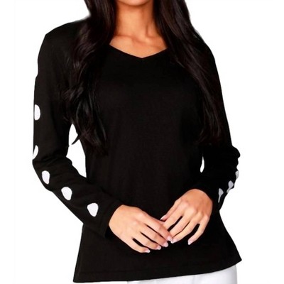 Women's LONG SLEEVE DOT NECK TOP - ANGEL