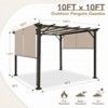 EAGLE PEAK 10'x10' Outdoor Pergola with Retractable Sunshade Canopy, Beige - 2 of 4