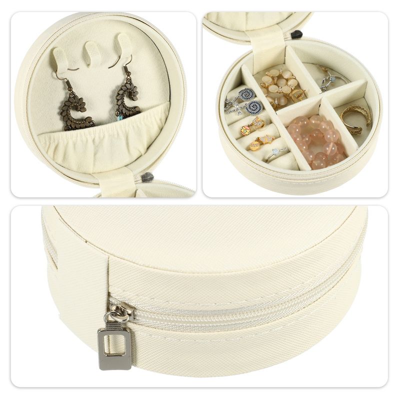 Unique Bargains Portable Round Jewelry Box for Travel 1 Pc, 3 of 7