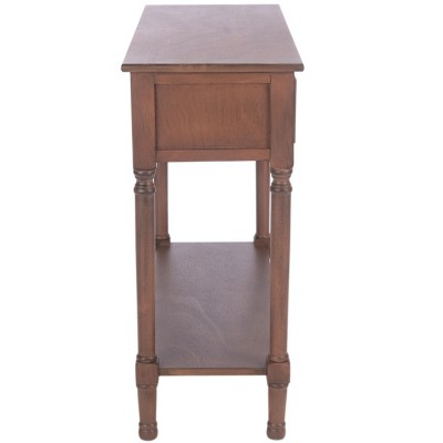 Allura Contemporary French Brown Console Table with Dual Storage Drawers