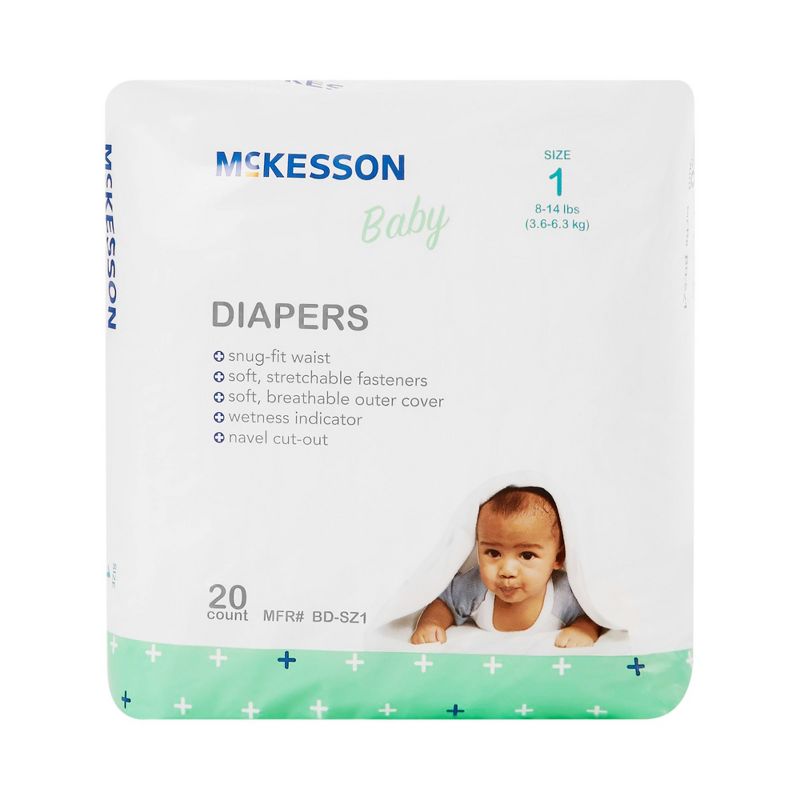 McKesson Baby Diapers, Disposable, Moderate Absorbency, Size 1, 3 of 5
