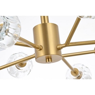 Modern Gold 8-Light Pendant with Clear Crystal Balls