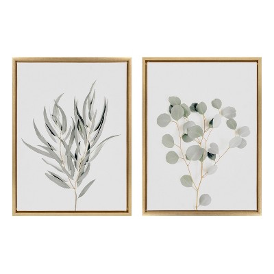 set Of 2) 24 X 30 Faded Landscape Framed Wall Canvases Natural