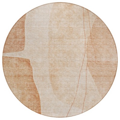 Terra Cotta Orange And Copper Abstract Washable Indoor Outdoor Area Rug