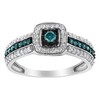 Silver Treated Blue Miracle-Set 1/2 Cttw Diamond Engagement Ring - 3 of 4