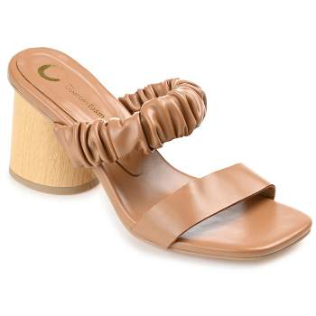Journee Collection Womens Fayth Tru Comfort Foam Open Square Toe Block Heel Sandals