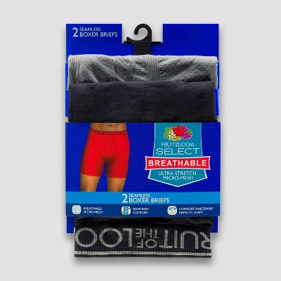 Fruit of the Loom Men's 2pk Breathable Seamless Boxer Briefs