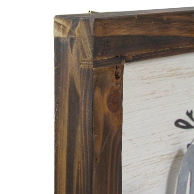 18" Brown and White Metal and Wood Christmas Wall Decoration