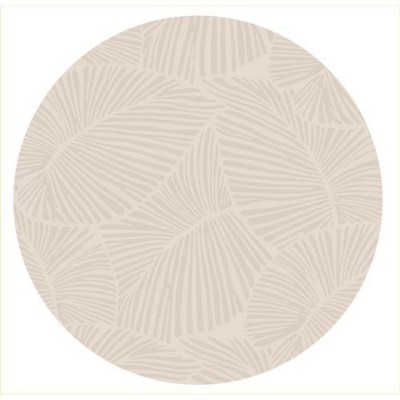 LunaLulinlk Beige CURVE Line Leaf design41" x - 41" Round Rug