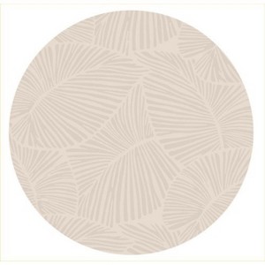 LunaLulinlk Beige CURVE Line Leaf design41" x - 41" Round Rug - 1 of 4