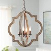 LNC Timeless 3-Light 16.5" Farmhouse/Rustic Small Lantern Chandelier, Rustic Bronze and Weathered White Wood Tone - 2 of 4
