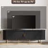 TIRAMISUBEST 55"TV Stand with Power Outlet for TVs up to 60 Inch,Entertainment Center with Storage,Adjustable Shelves & Sliding Doors - 2 of 4