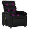 vidaXL Massage Recliner Chair-Black Faux Leather Manual Reclining Armchair With Vibration, Side Pocket And Adjustable Comfort - image 2 of 4