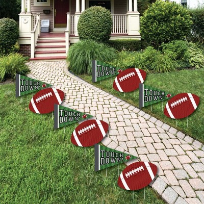 Big Dot of Happiness End Zone - Football Lawn Decorations - Outdoor Baby Shower or Birthday Party Yard Decorations - 10 Piece
