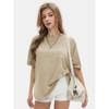 EXLURA Womens Summer Oversized T Shirts Crewneck Loose Workout Short Sleeve Blouse Tops 2025 Y2K Casual Athletic Basic Tee - 2 of 4