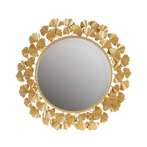 GlasFlength Decorative Wall Mirrors Boho Mirror Vanity Mirror Frameless Wall Art Decor Wall Mirrors for Living Room, Gold, 30.5"*30.5"*1" - 1 of 4
