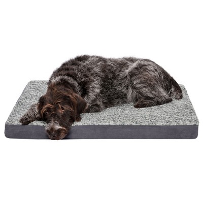 FurHaven Two-Tone Fur & Suede Deluxe Full Support Sofa Dog Bed