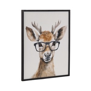 Kate & Laurel All Things Decor 16"x20" Gallery Cute Deer Wearing Glasses Print by The Creative Bunch Studio Black - 1 of 4