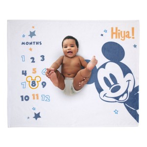 Disney Mickey Mouse Super Soft Milestone Baby Blanket - 1 of 1