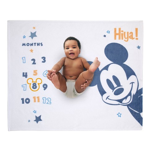 Disney Mickey Mouse Super Soft Milestone Baby Blanket