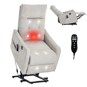 KWPZQEB Power Lift Chair, Single Motor Recliner Chair w/ USB Charging Port & Heavy Duty Motion Mechanism, Massage & Heat for Elderly - 1 of 4