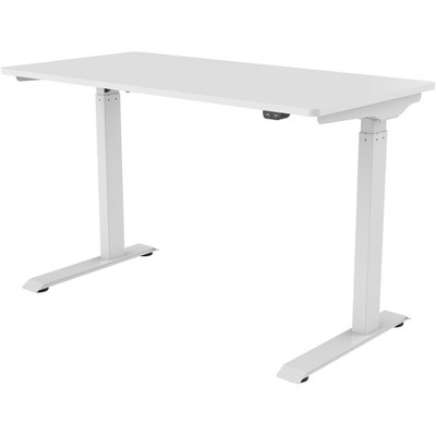 Photo 1 of Flexispot Quick Install Standing Desk EC9 Electric Height Adjustable Desk for Home Office 48 x 24 Inches Sit Stand Desk Whole-Piece Desk Board VICI(White Frame + 48" White Top)
