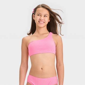 Swim 365 Women's Plus Size Split-neck Short Sleeve Swim Tee With Built-in  Bra - 30, Pink : Target
