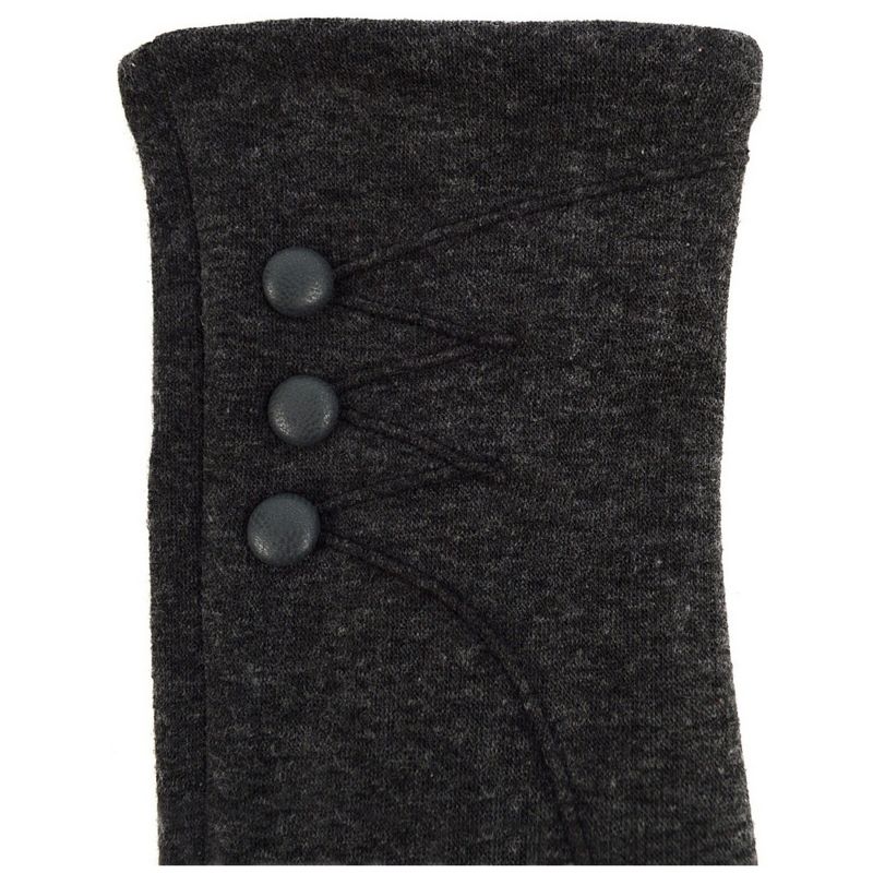 Women's Stylish Touch Screen Gloves with Button Accent & Fleece Lining, 3 of 6