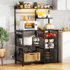 Aheaplus Kitchen Storage Shelf with Hooks, Coffee Bar with Charging Station and Shelves - 2 of 4