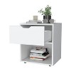 Gulches Modern 1 Drawer Nightstand with Open Shelf Quality Manufactured Wood, Stylish Design for Bedroom Organization - 4 of 4