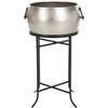 Azov Indoor/Outdoor Beverage Tub W/ Stand PIT2007 - Pewter/Black - Safavieh - 3 of 4