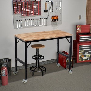 PAGED Modern Office Desk,Adjustable Writing Desk,Computer Desk for Home,Office,Workshop,Black - 1 of 4