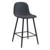 PAGED Modern PU Leather Bar Stools Set of 2, Counter Height Stools with Curved Backs & Metal Legs for Pub, Dining Room, Living Room - 3 of 4