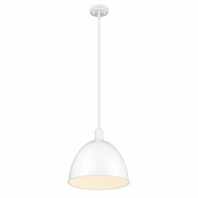 Satin White Sawyer 12.5" Transitional Bell Pendant Light