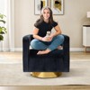 Velvet Edise Swivel Barrel Chair Living Room Accent Chair with Metal Base  | Karat Home - 3 of 4