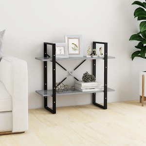 vidaXL 2-Tier Book Cabinet Concrete Gray 31.5"x11.8"x27.6" Engineered Wood - 1 of 4