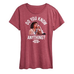 Women's - Ferris Bueller's Day Off - Do You Know Anything Short Sleeve Graphic T-Shirt - 1 of 4