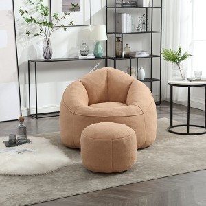 CAVINAS Bean Bag Chair Floor Chair with Upholstered Footrest Comfy Chair with Memory Foam for Living Room, Bedroom - 1 of 4