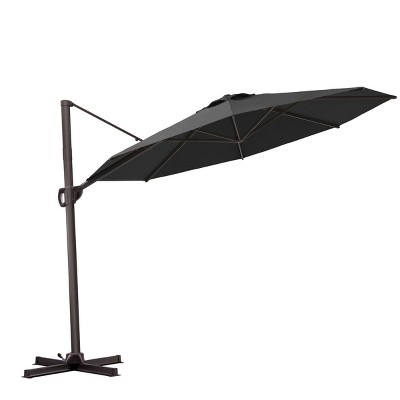 Pellebant 11FT Patio Offset Cantilever Umbrella Round with 360 Rotation 6 Heights Adjustable Outdoor Umbrella