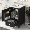 MAYEERTY 20" Bathroom Vanity with Sink Soft Closing Door Storage Rack Drawer Black - 2 of 4