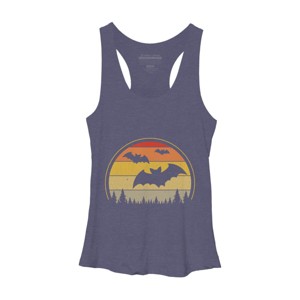 Women's Design By Humans Vintage Retro Vampire Bats Halloween Costume By Chos Racerback Tank Top - 1 of 3