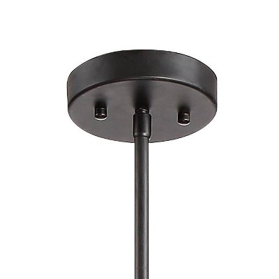 Mid-Century Sputnik-Inspired Black Chandelier with Cognac Glass Globes