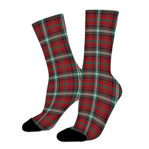 Tartan Irish Plaid Women Printed Crew Socks Funny Funky Socks Soft Polyester Novelty Gifts for Artists Men - 1 of 1